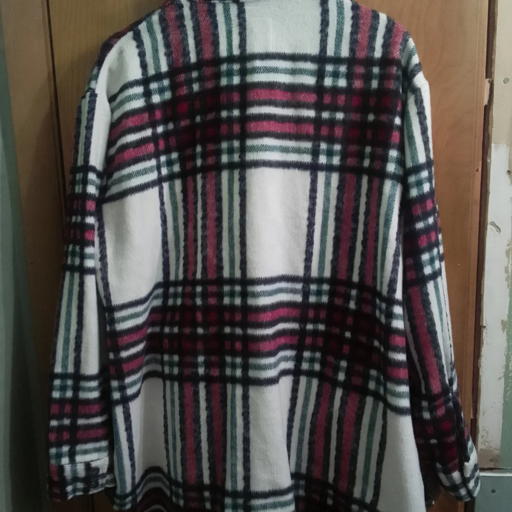 Natural Reflections Plaid Teddy Jacket/ Flannel Shacket in Red, Black, and White